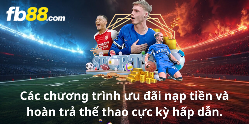 Các chương trình ưu đãi nạp tiền và hoàn trả thể thao cực kỳ hấp dẫn.