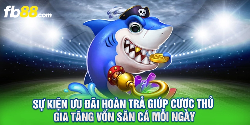 Sự kiện ưu đãi hoàn trả giúp cược thủ gia tăng vốn săn cá mỗi ngày.